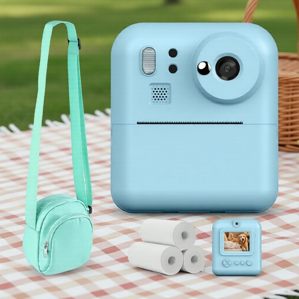 Câmera Digital Instantânea Infantil de 48MP com Lentes Duplas e Vídeo HD 1080P