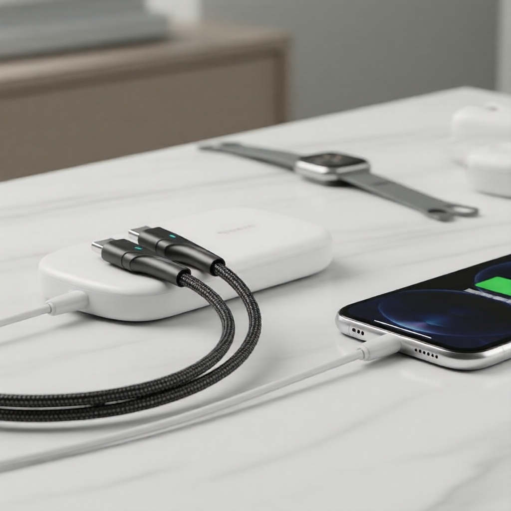 Essager 3A 2 em 1 Cabo de Carregamento Rápido, Tipo C/Micro USB/iOS, Comprimento de 2m/3m para Android e iOS,