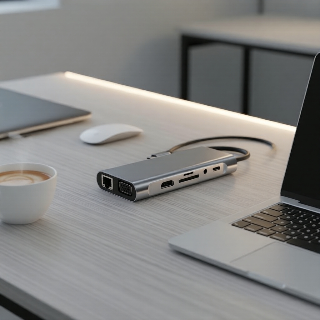 Dock USB 3.0 11 em 1 com HDMI 4K, VGA, Leitor de cartões SD/TF, Type-C para MacBook Pro/Air