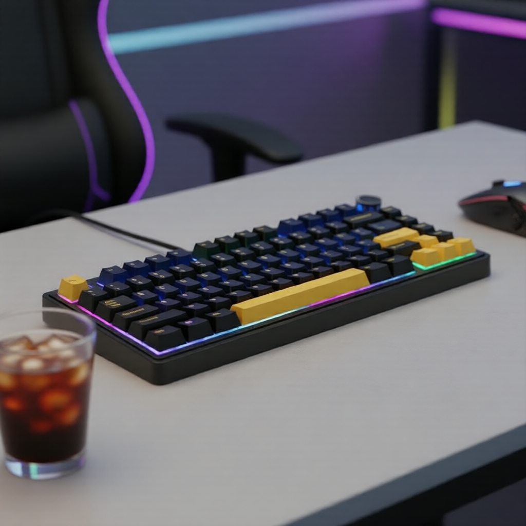 Teclado Mecânico Sem Fio AULA F75 75%, Sensação Cremosa, Switches Greywood Pré-Lubrificados, RGB,