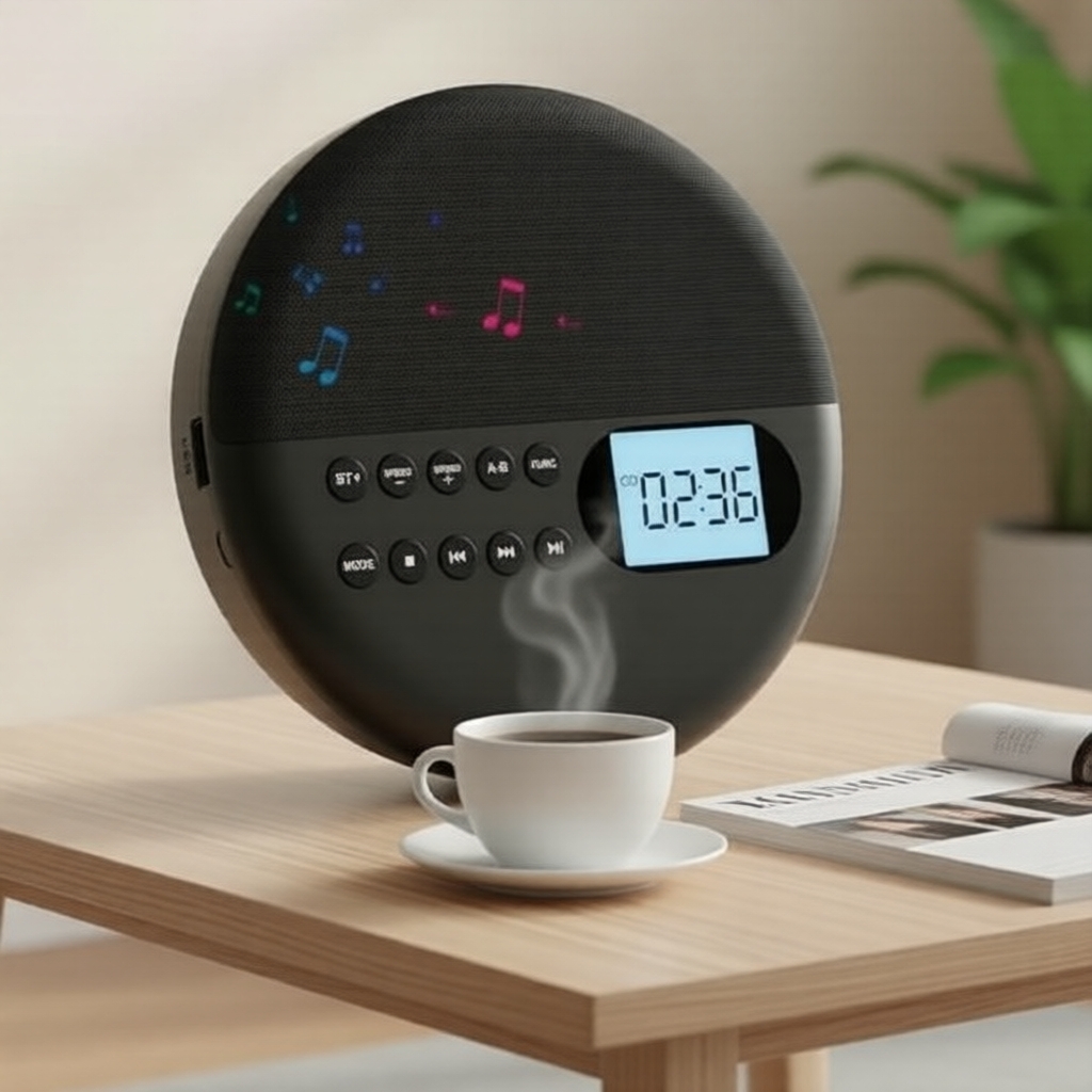 Leitor de CD portátil Anti-skip, com Bluetooth duplo e alto-falantes duplos, suporte USB e velocidade ajustável Walkman