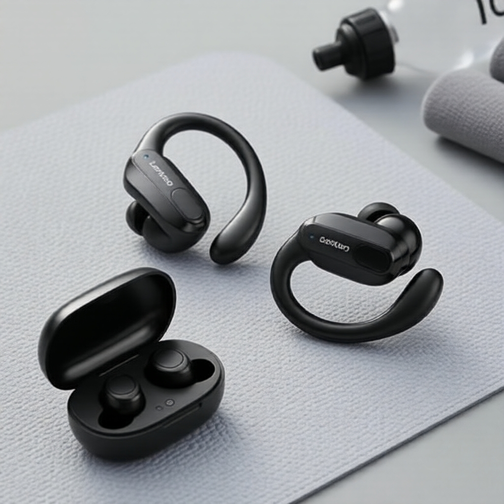 Fones de ouvido Bluetooth Lenovo XT80, fones esportivos TWS com microfone, display de energia LED, som estéreo HiFi, à