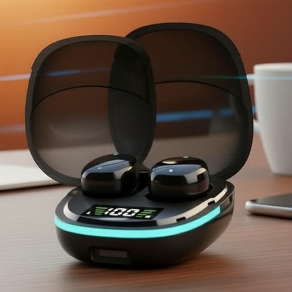G9S TWS Fone de Ouvido Esportivo Intra-Auricular Bluetooth 5.0 Sem Fio com Microfone Cancelador de Ruído