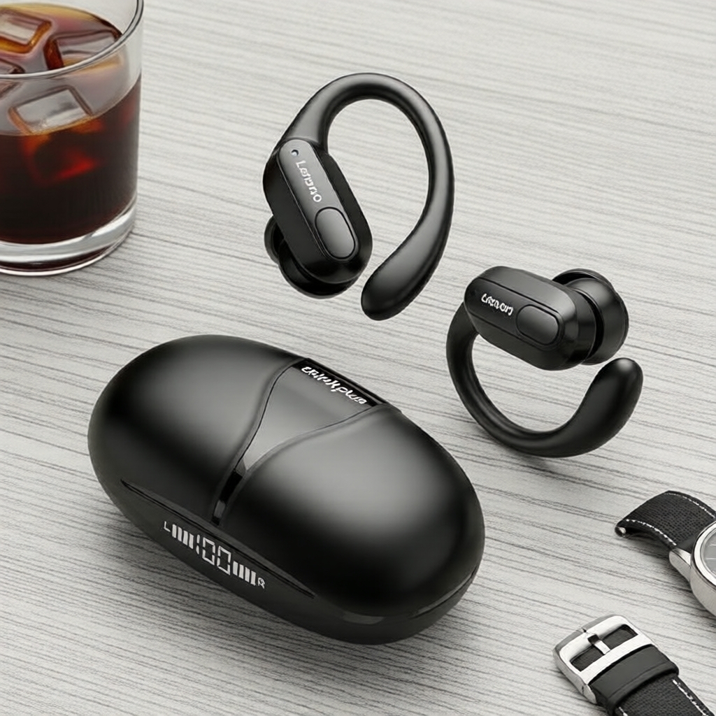 Fone de Ouvido Esportivo Lenovo XT80 TWS com Microfone, Display LED de Bateria, Som Estéreo Hi-Fi, Bluetooth 5.3, à