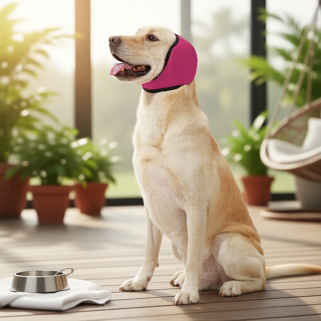 Protetores de orelha para cães S-L, à prova d'água e isolamento acústico, ajustáveis e macios, para fogos de artifício e