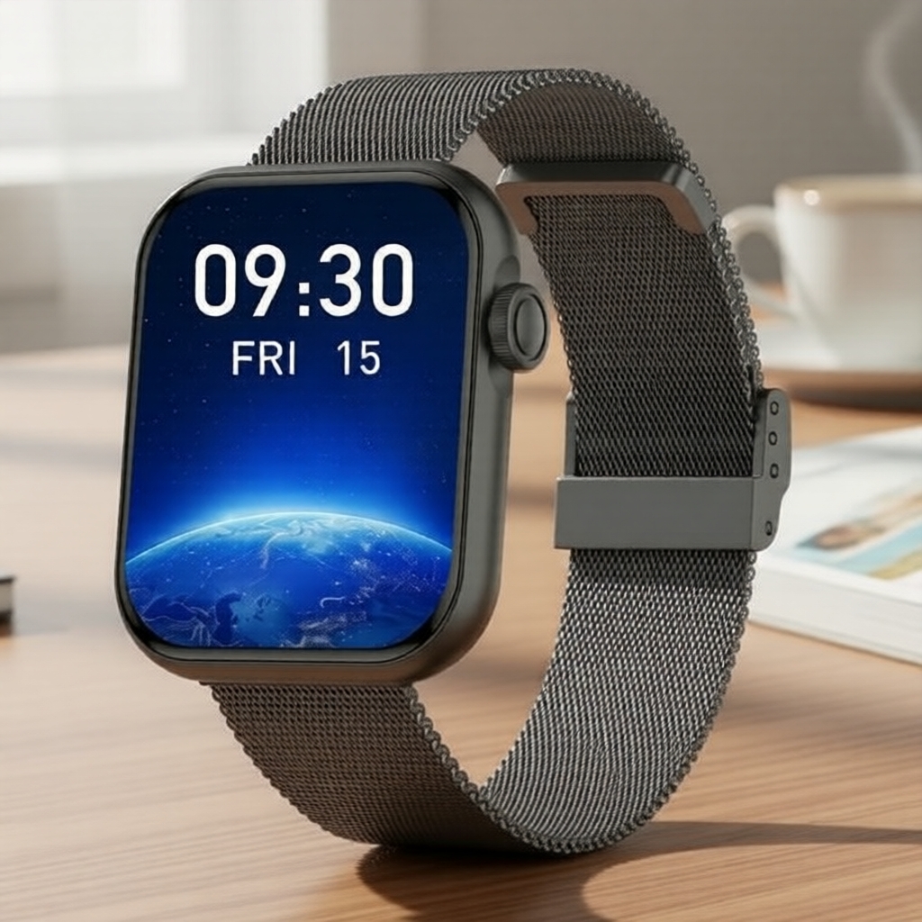 Novo Smartwatch com Tela 1,83 HD Touch, Chamada Bluetooth, à Prova d’Água, Compatível iOS/Android, Pulseiras Duplas