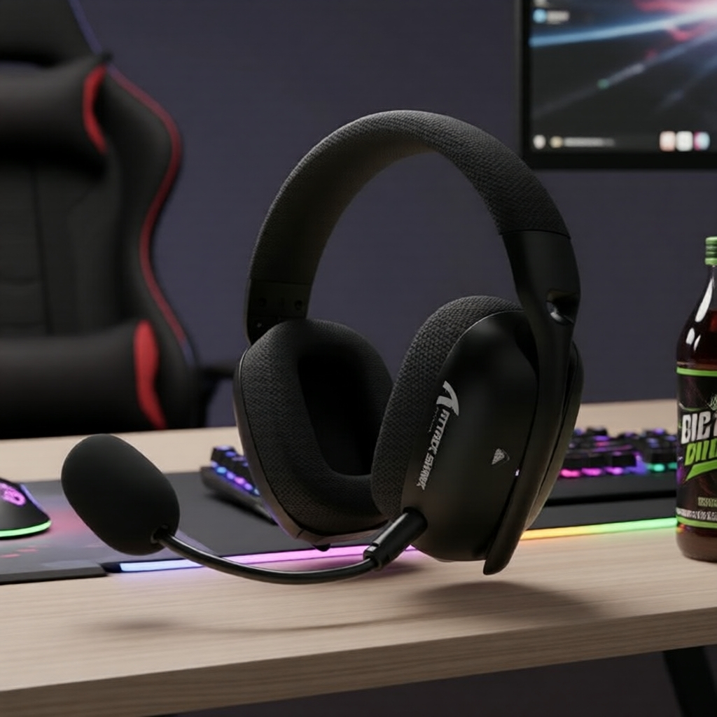 ATTACK SHARK L80PRO Fones de Ouvido Gaming Bluetooth 3 em 1, Fones Sem Fio de Baixa Latência com Microfone Duplo