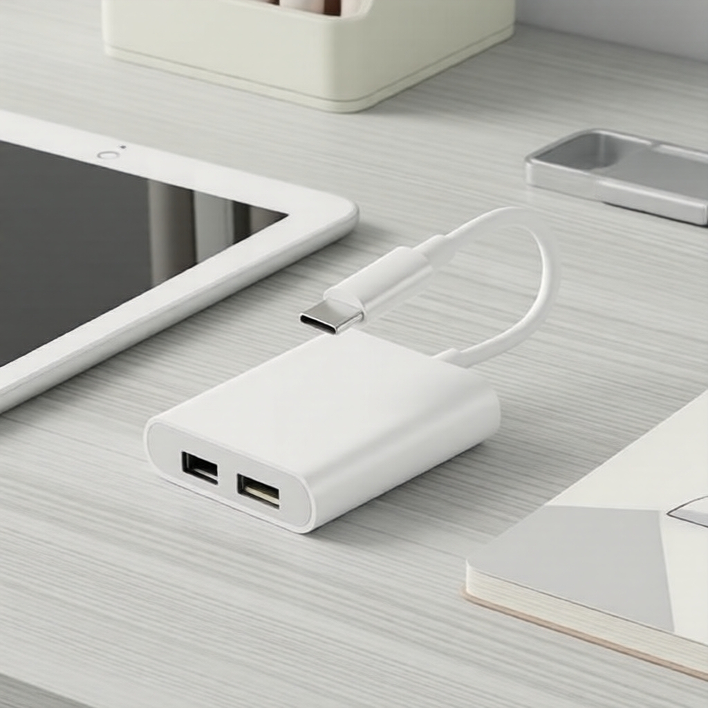 Adaptador OTG Tipo-C 2 em 1: Leitor SD/TF e Gravador de Compact Flash USB-C