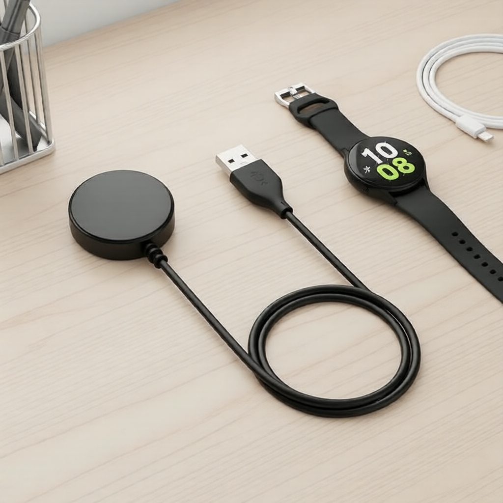 Carregador Rápido USB com Dock de Carregamento e Carregador Magnético para Galaxy Watch 8/7