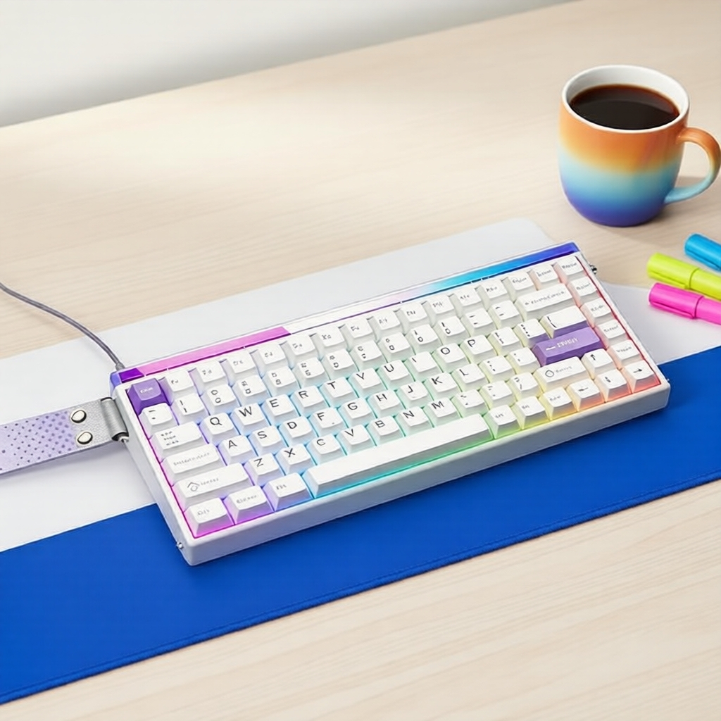 Teclado Mecânico AULA HERO 84HE, Interruptor Magnético, Cabo 8K, Taxa de Digitalização 128K, Retroiluminação RGB