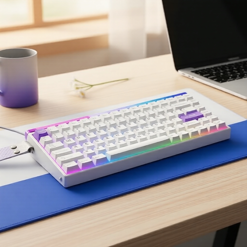 Teclado Mecânico AULA HERO 84HE, Interruptores Magnéticos, 8K com Fio para Jogos, Retroiluminação RGB Rítmica, Taxa de