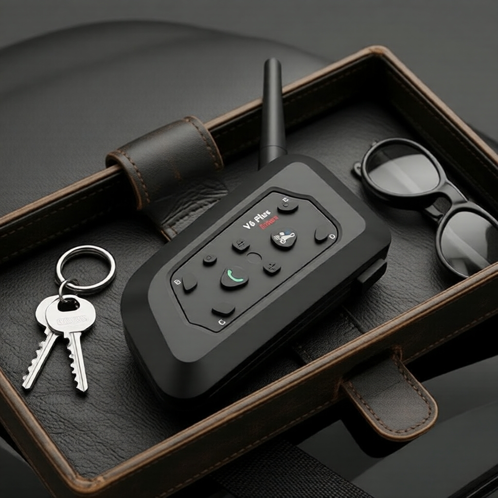 V6 PLUS 1500M Fone de Ouvido Intercom Bluetooth para 6 Pilotos, Comunicação Full-Duplex
