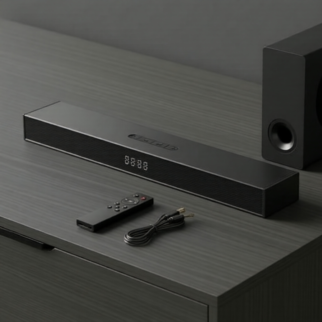 Barra de Som 100W Home Theater & Subwoofer, HDMI ARC/Bluetooth/Controle Remoto, Caixa de Som Externa para TV, Presente