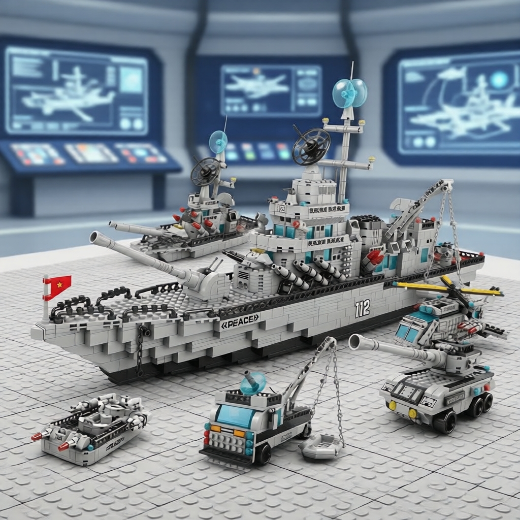 Conjunto de Navio de Guerra Naval 1560-Brick: Modelo de Navio de Batalha de 70 cm para Crianças