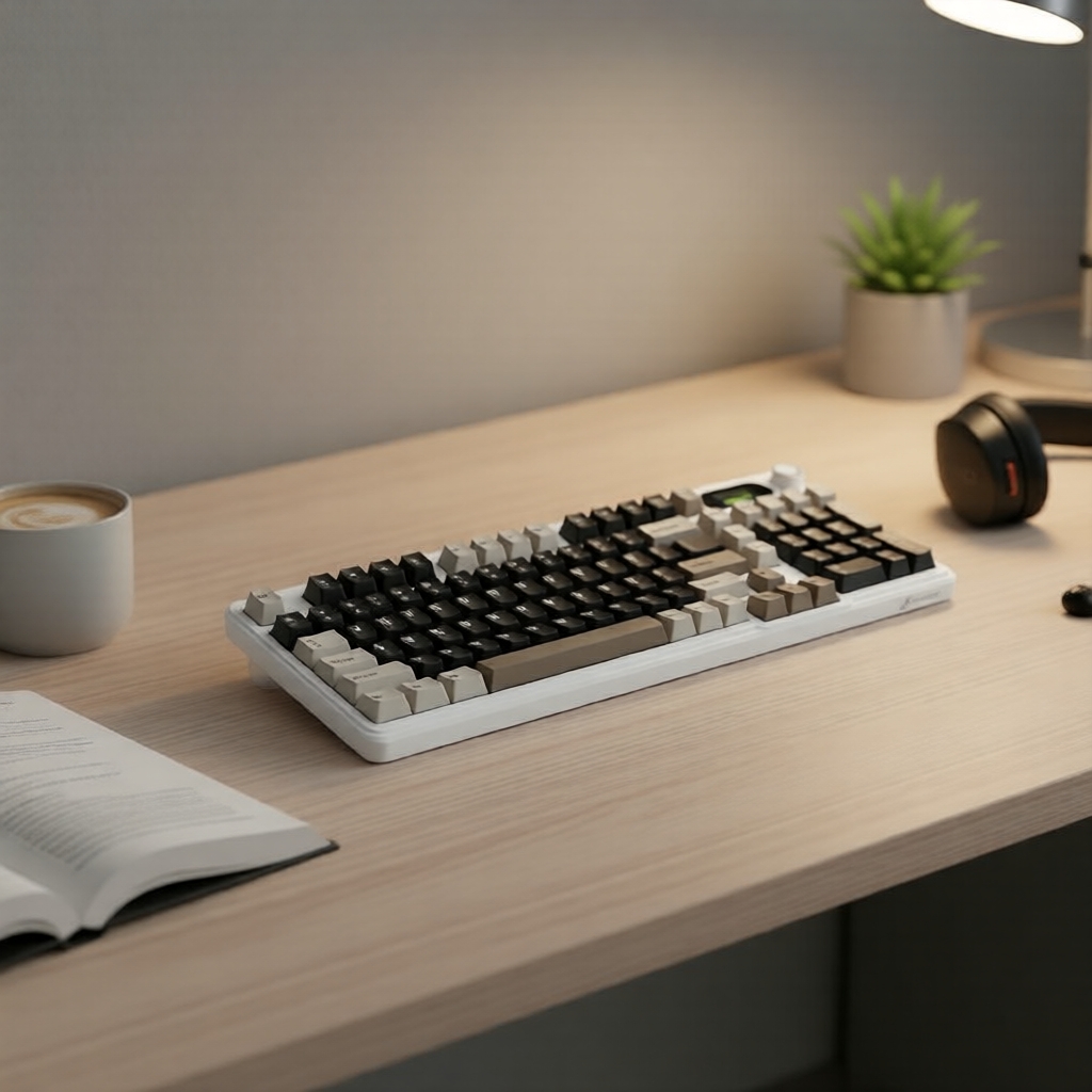 Teclado Mecânico ATTACK SHARK X98PRO 3-Modo RGB, Troca Rápida, Display TFT Colorido, Botão Multi-Função