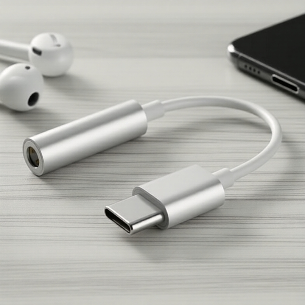 Adaptador Hi-Fi resistente USB C para tomada AUX de 3,5 mm, cabo trançado para tablets