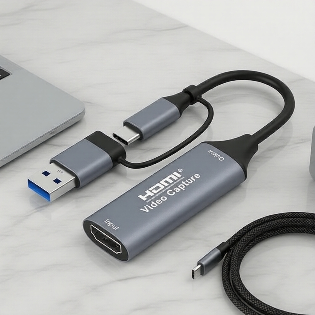 Placa de captura de vídeo USB 2.0 Tipo-C para HDMI 4K 1080P para gravação de jogos PS4 Xbox Live