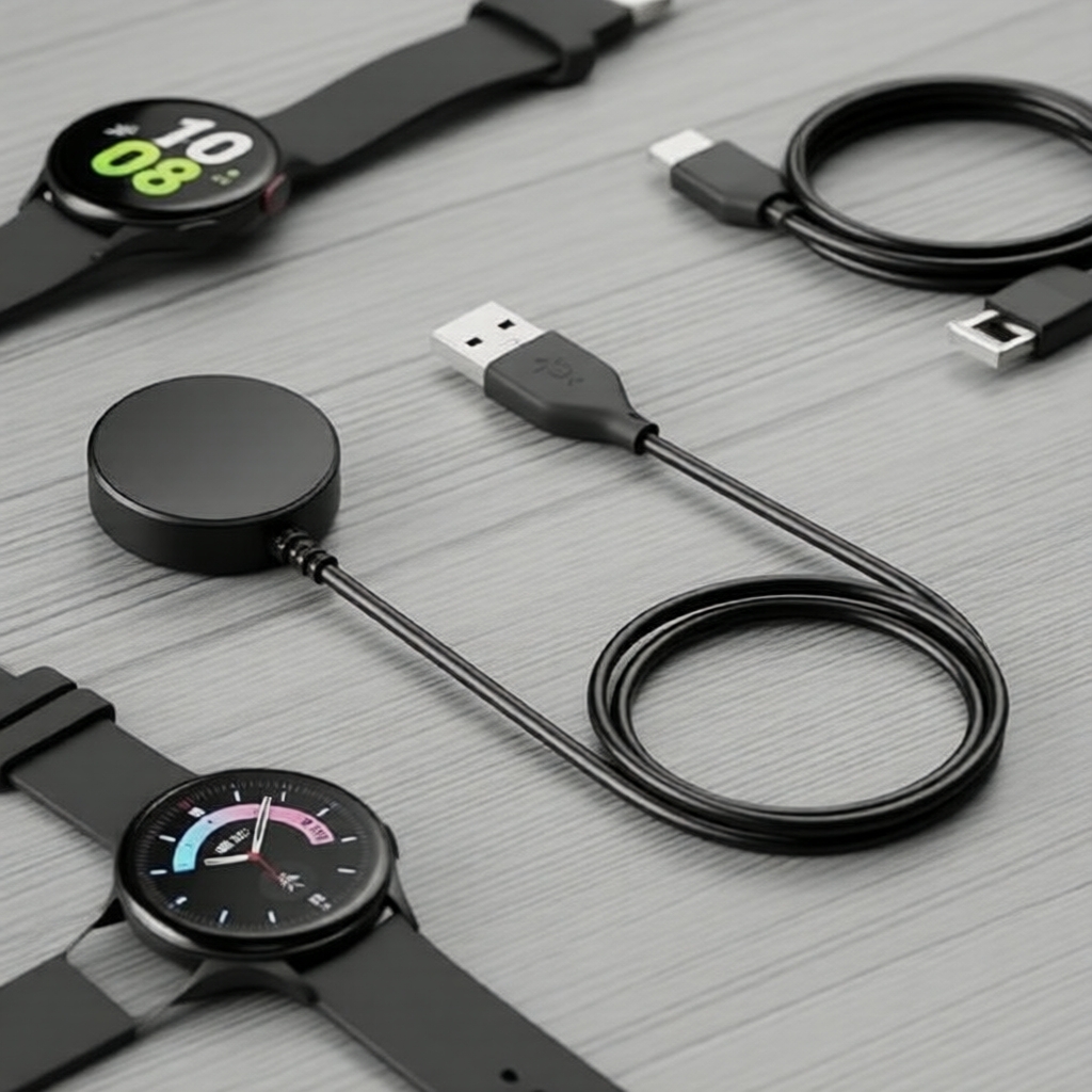 Dock Carregador Magnético Galaxy Watch 8/7 com Porta USB, Suporte de Carregamento Rápido