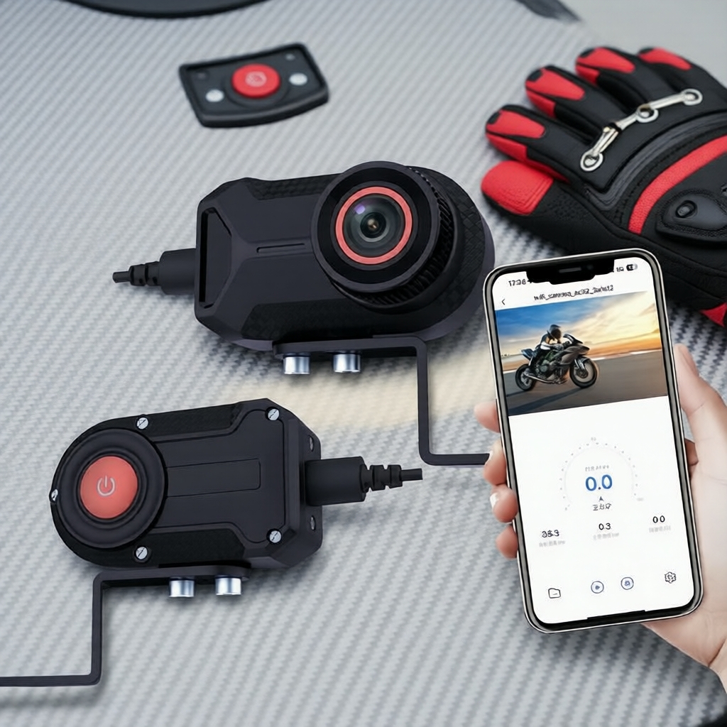 Gravador de motocicleta com WiFi, à prova d’água e de chuva, ideal para scooter elétrica/motocicleta