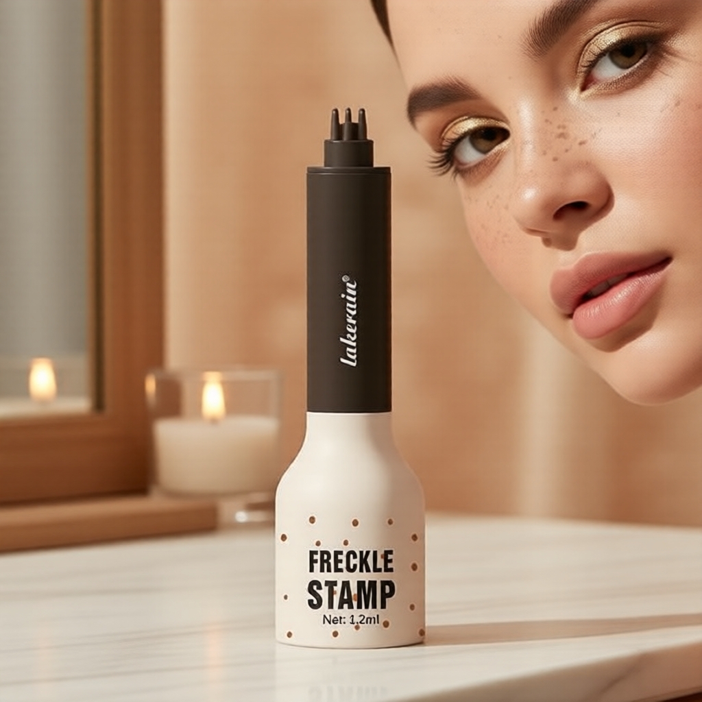 Caneta de Freckles com Ponta de Ar Cushion Lakerain - Ponta de 5 Pontos, Freckles Falsos Naturais, À Prova d’Água e