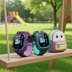 Relógio rastreador GPS infantil 2G com SOS, câmera e bate-papo por voz - Presente de segurança ideal para aniversário de