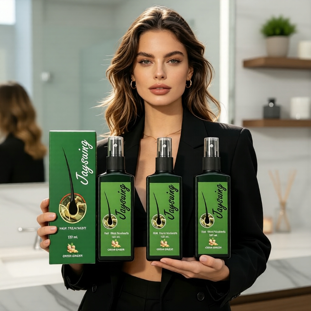 Jaysuing 120ml Spray Capilar de Nutrientes à Base de Gengibre, Tratamento Anticaída e Espessante para Regeneração