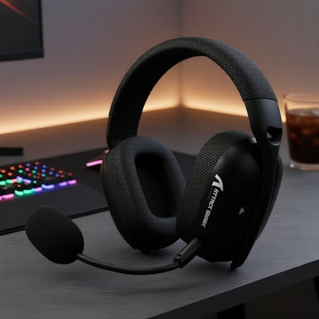 Fone de ouvido gamer Attack Shark L80PRO 3 em 1, Lightseed sem fio 2.4G/BT5.3/3.5mm com fio, latência ultrabaixa de