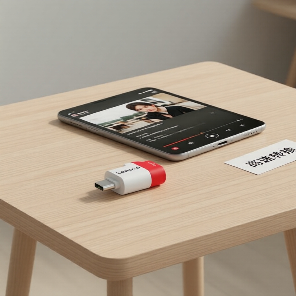 Lenovo USB 3.2 Leitor de cartões OTG, Micro SD com conector Tipo-C, Compatível com Smartphones & Laptops, Plug-and-Play