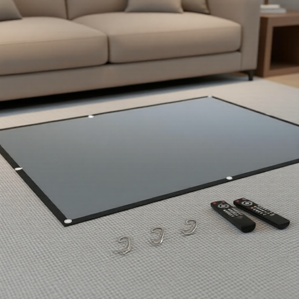 Tela de Projetor Anti-Luz Portátil 4K HD com Borda Preta para Cinema em Casa