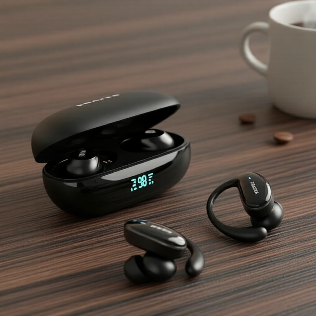 Fones de ouvido sem fio ERAZER XT80 Pro, Bluetooth 5.4, Cancelamento de ruído ativo, IPX7 à prova d’água, Som HiFi,