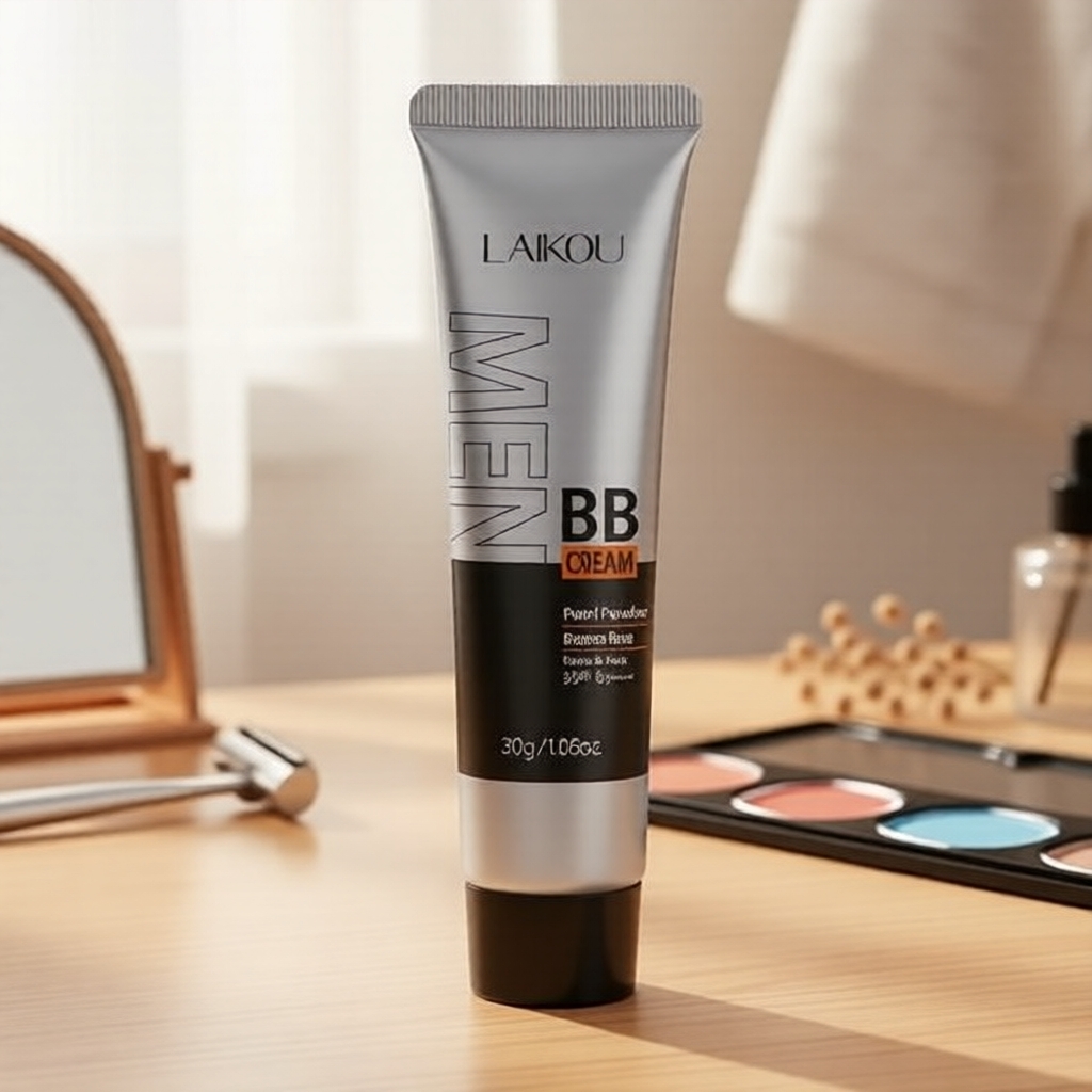 LAIKOU Creme BB para Homens, cobertura total, FPS 15 PA++, disfarça manchas e imperfeições, 30 g