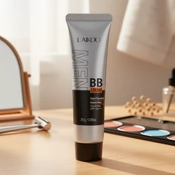LAIKOU Creme BB para Homens, cobertura total, FPS 15 PA++, disfarça manchas e imperfeições, 30 g