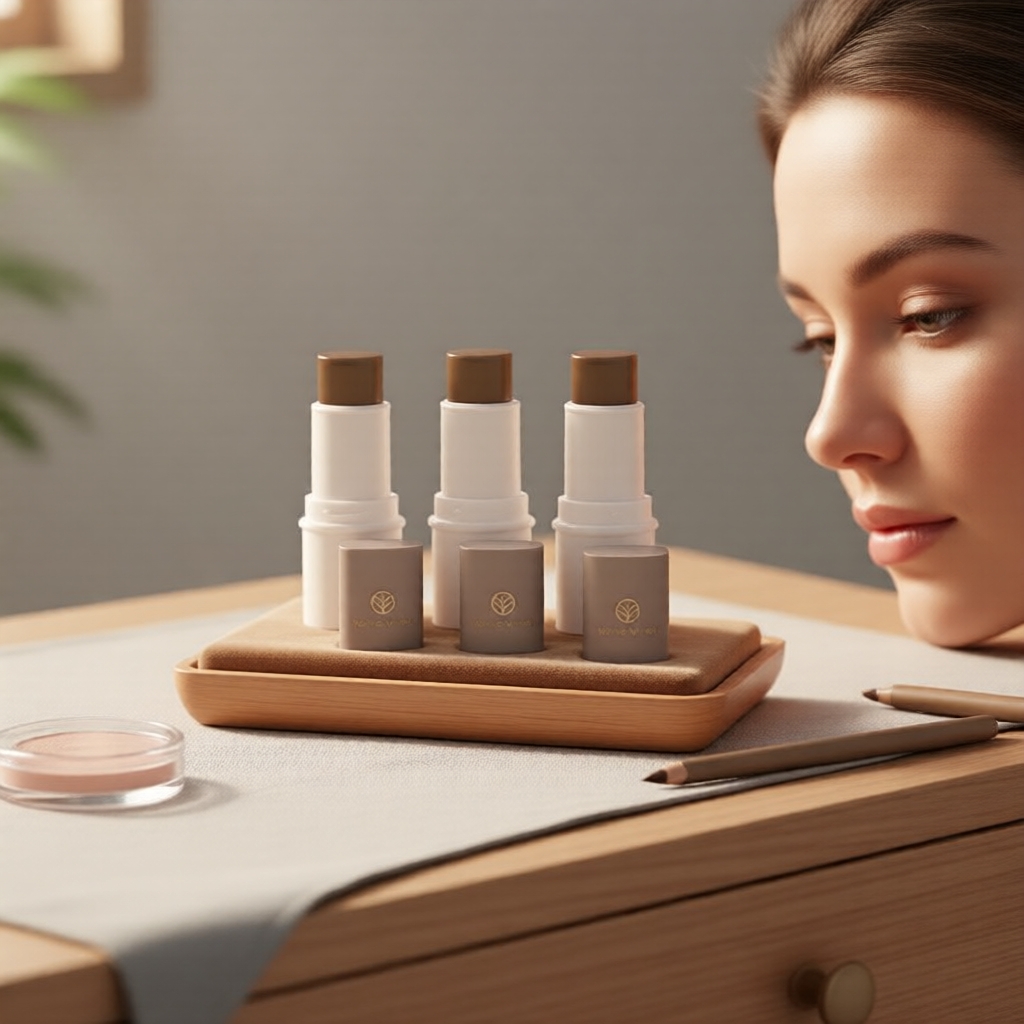 YOUNG VISION Bastão Contorno 3 Cores, Modelagem Natural para Nariz, Bochecha e Mandíbula, À Prova d’Água e Longa Duração