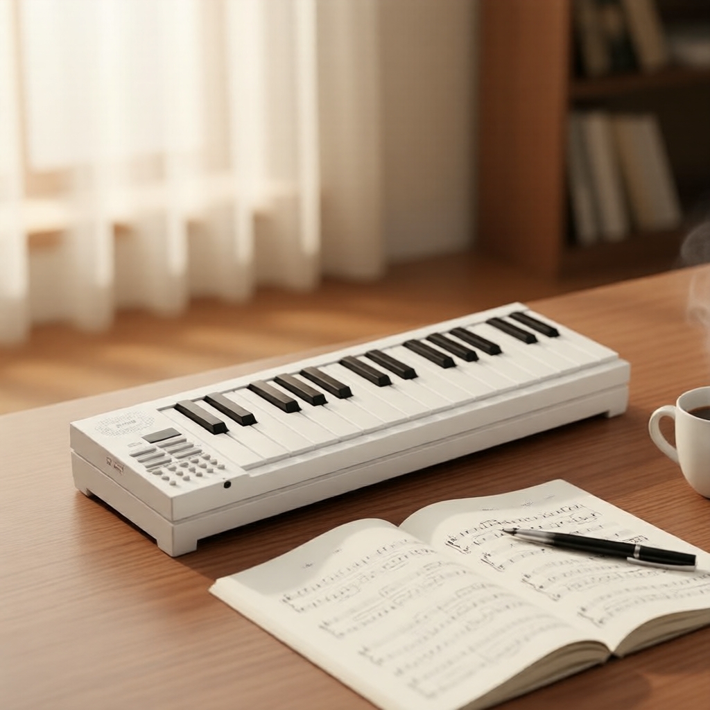 Teclado dobrável portátil de 61 teclas, instrumento multifuncional para iniciantes - presente musical ideal para