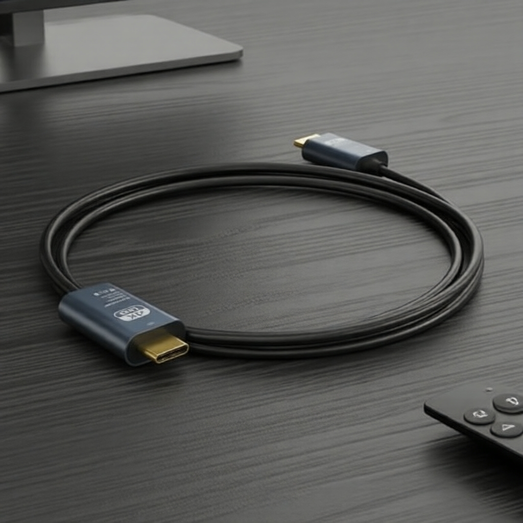Adaptador Premium USB-C 4K para HDMI compatível com laptops/PCs/celulares, cabo conversor 4K HDMI para TV e monitores
