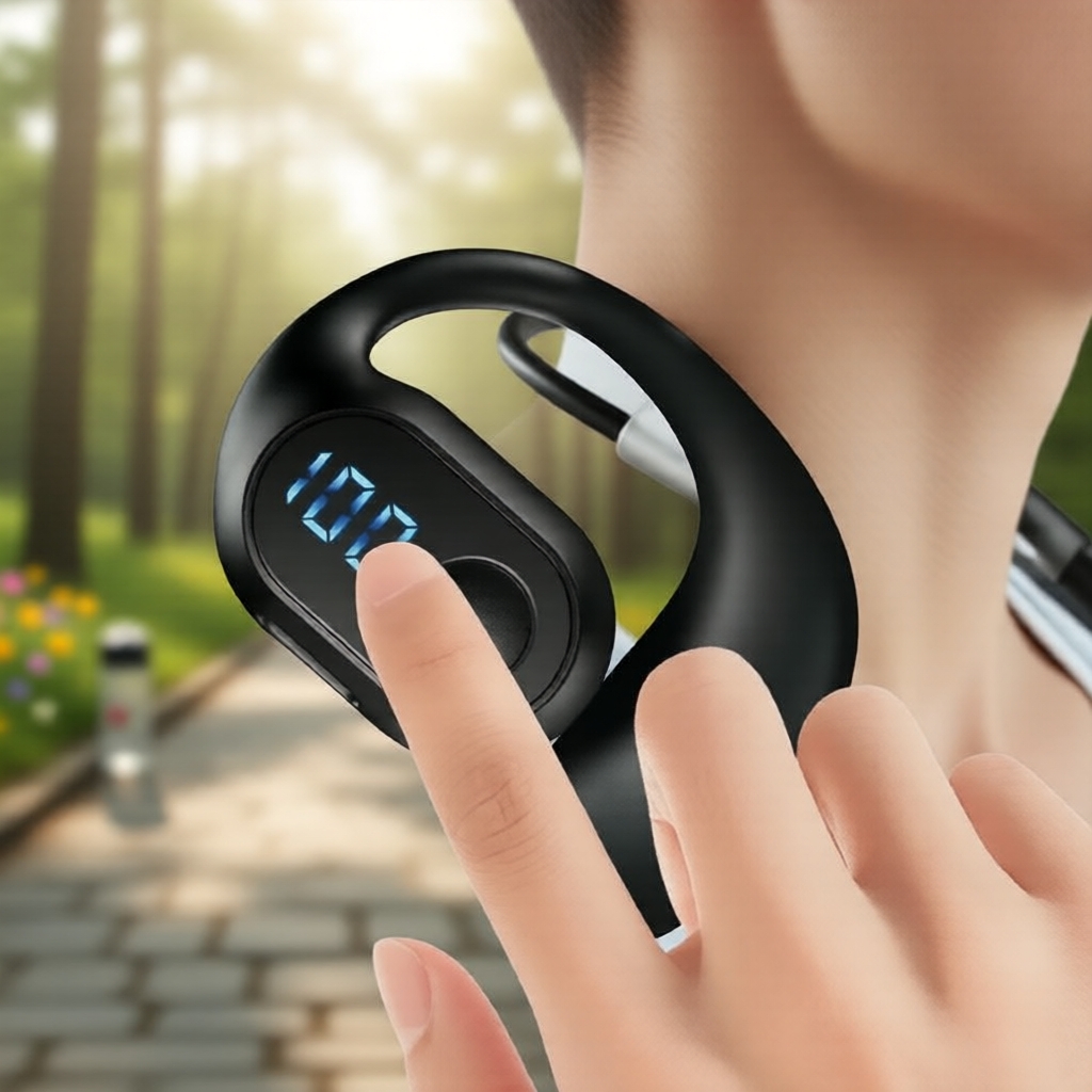 F1 Pro Fones de Ouvido com Gancho para Ouvido Sem Fio Bluetooth 5.4 TWS HiFi Estéreo Cancelamento de Ruído À Prova