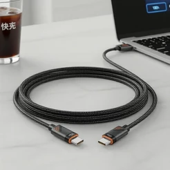 Essager 100W PD Cabo Tipo-C para Tipo-C de Mola, Carregamento Rápido para iPhone 16/15/14/Xiaomi/Samsung/MacBook/iPad