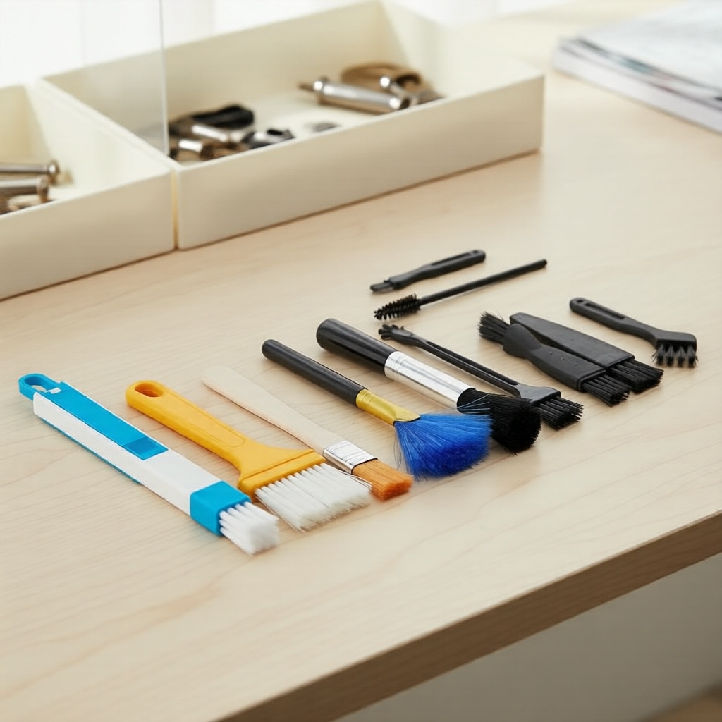 Kit de Escovas de Limpeza para Teclados e Acessórios de Computador – Conjunto de Vassoura para Poeira