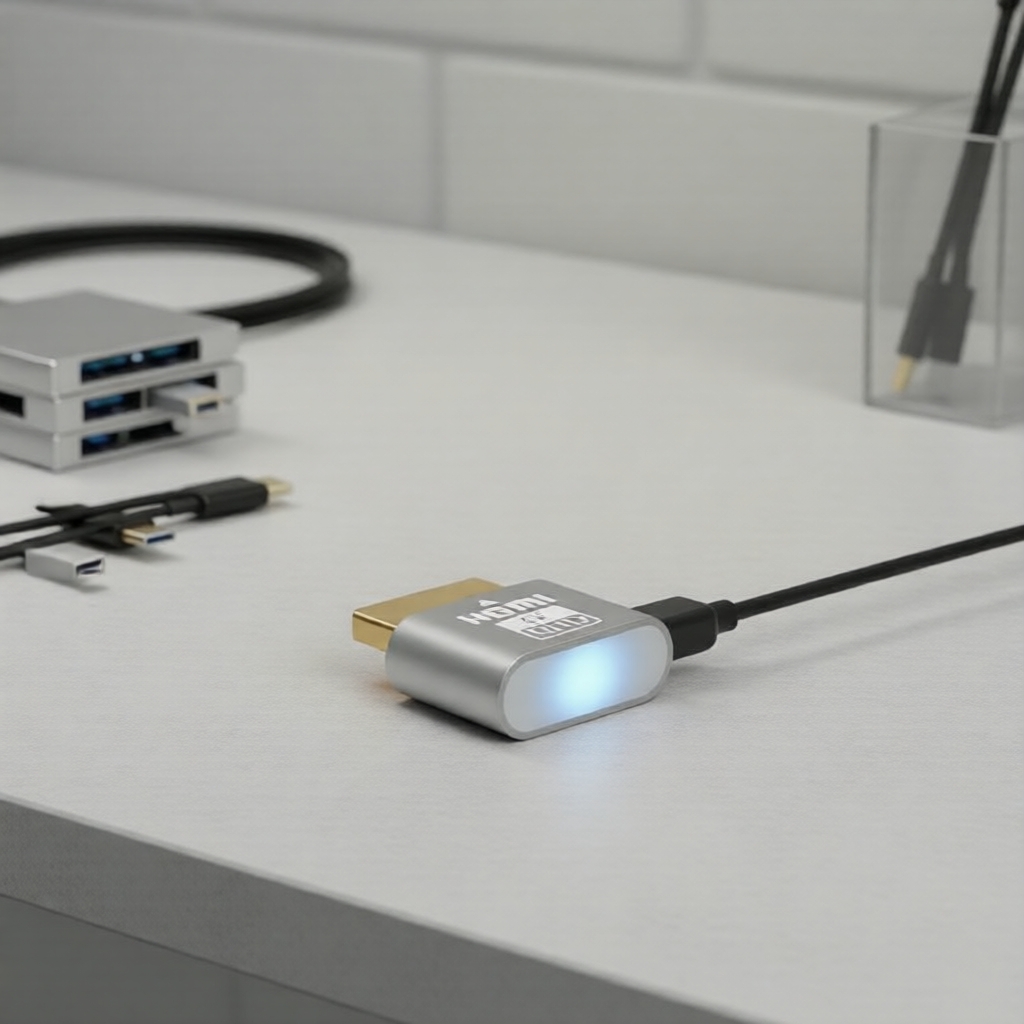 Adaptador HDMI sem fio para emulador de exibição virtual 4K HD e streaming HDMI
