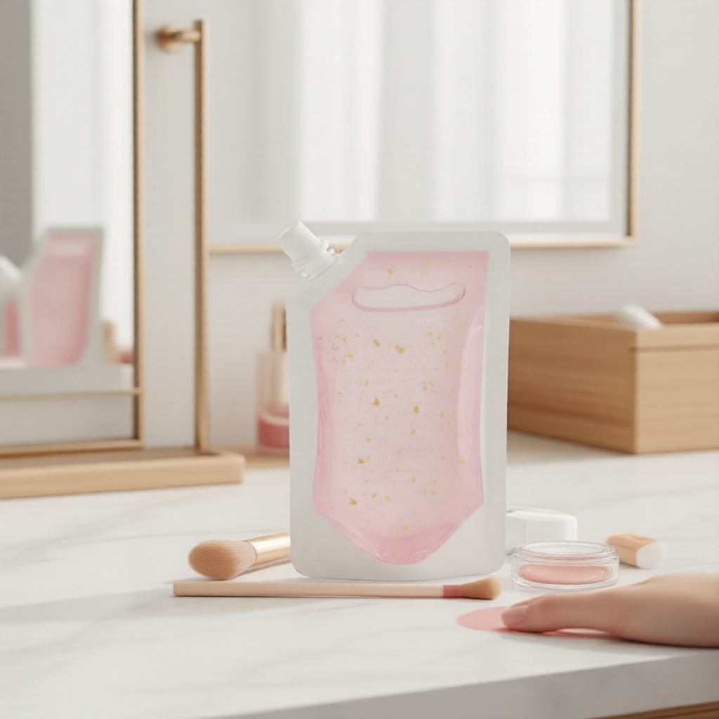 Conjunto Caseiro de Brilho Labial Lakerain - Gel que Muda de Cor Vegano, Folhas de Alumínio Rosa e Douradas, Sem