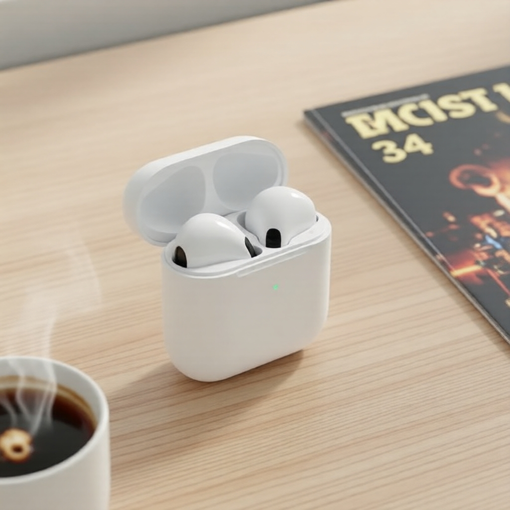 Fones de Ouvido Bluetooth TWS Pro 4 Hi-Fi estéreo, ENC, à prova d’água, chamadas em HD, para todos os smartphones