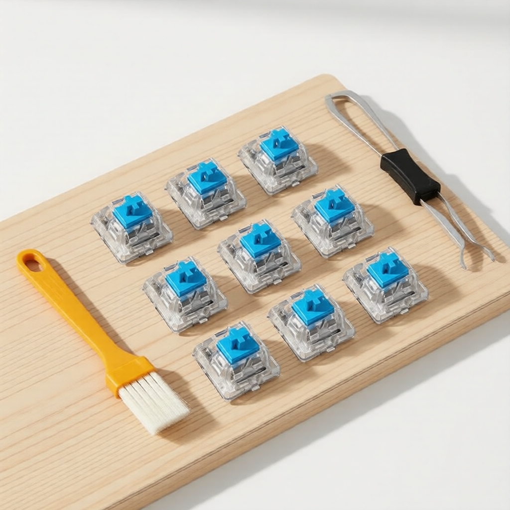 Interruptores mecânicos para teclado ITLY de 3 pinos (tátil), acompanha puxador de teclas e escova de limpeza