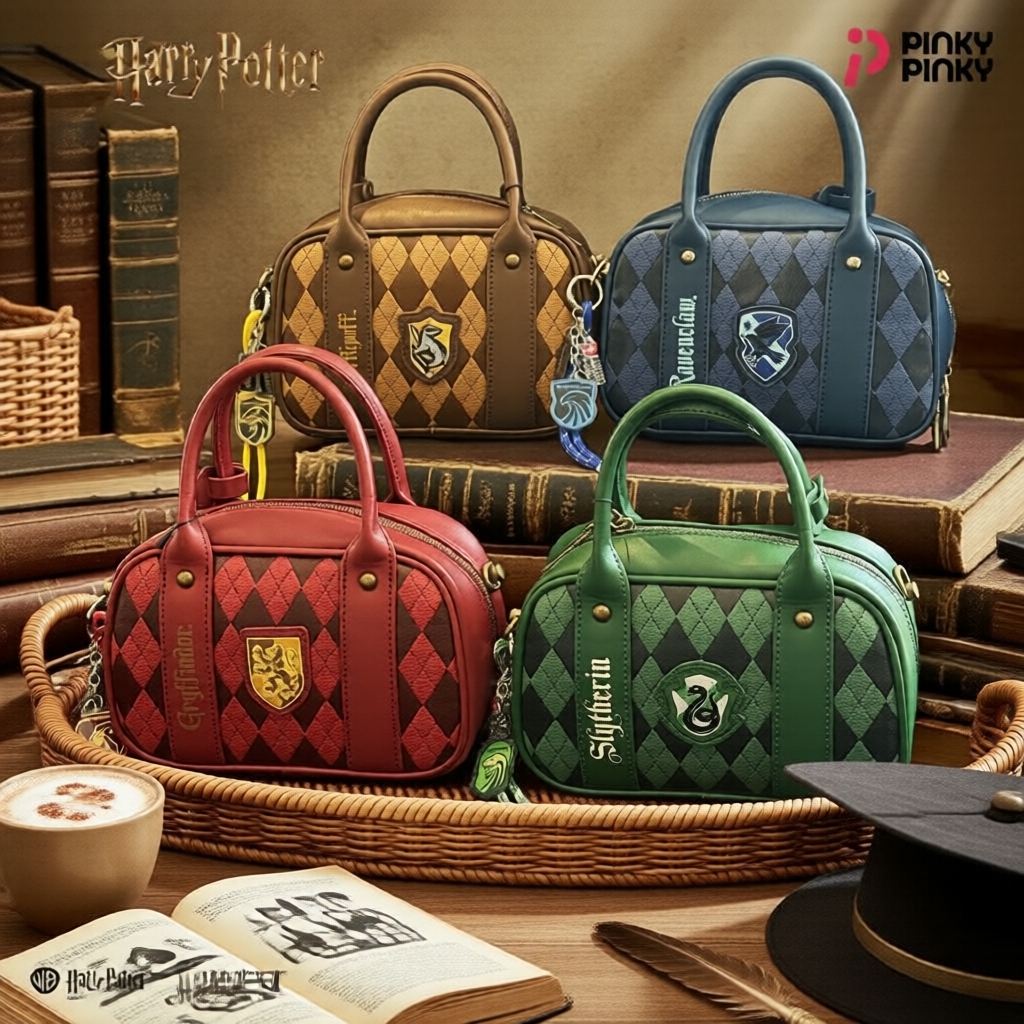 Bolsa tiracolo britânica inspirada em Harry Potter, design vintage em argyle, couro PU, ideal para o dia a dia, passeios