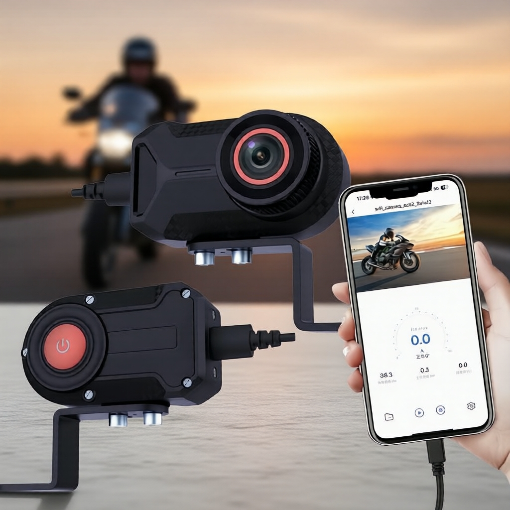 Câmera Veicular para Moto, À Prova d’Água, Resistente à Chuva, Uso Externo em Scooters Elétricas