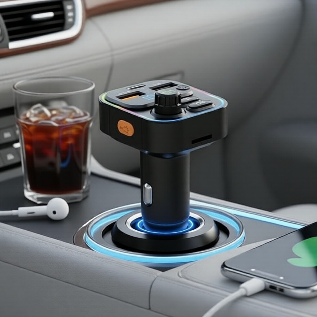 Adaptador FM para Carro C17 Sem Fio, Bluetooth 5.3, USB PD 20W, MP3