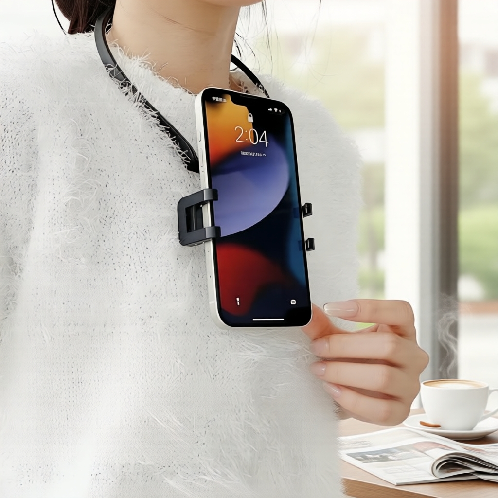 Suporte Universal de Pescoço para Celular e GoPro com Grip de Ação Mãos Livres
