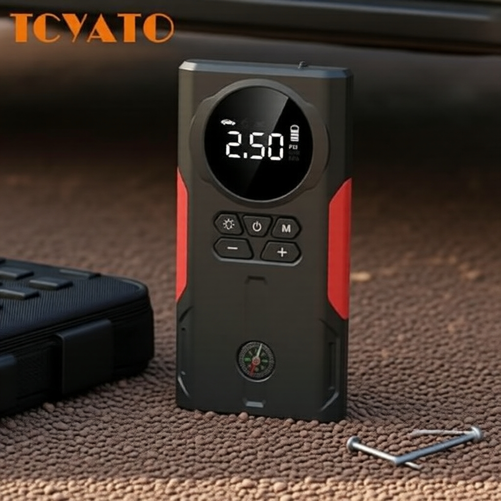 Tcyato Kit de Partida de Emergência para Carro 99800mAh 4 em 1, Bomba de Ar, , Bolsa de Armazenamento