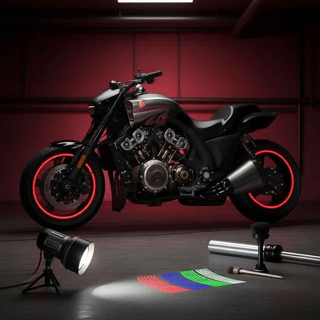 Conjunto de Adesivos Refletivos de 46 cm para Rodas de Carros e Motos