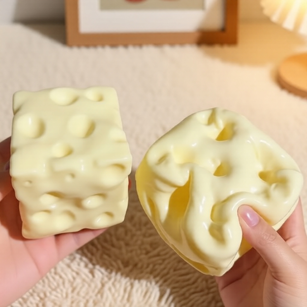 Brinquedos Squishy de Queijo de Outono, Fidget Sensorial de Apertar Lento para Alívio do Estresse