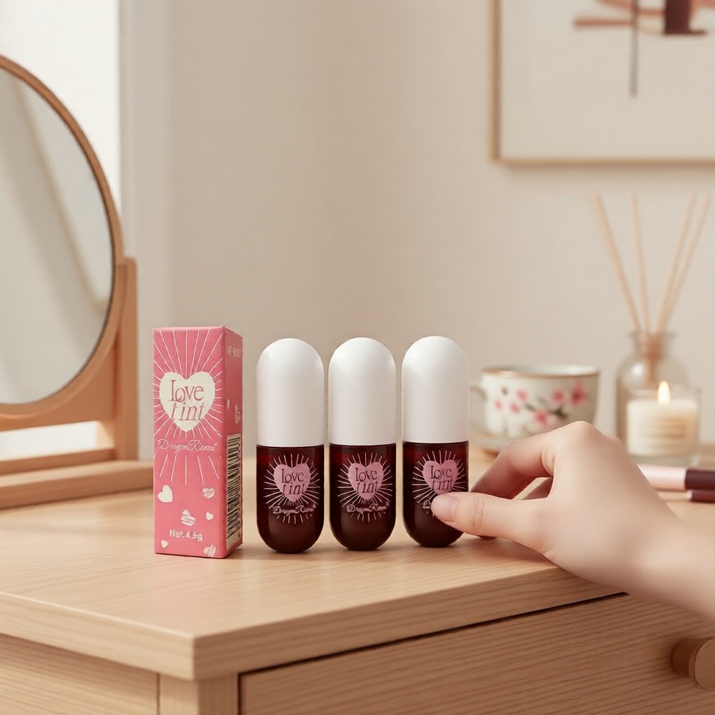 Brilho Labial Espelhado Dragon Ranee Love Tint: Longa duração, à prova d'água, altamente hidratante, brilho intenso,